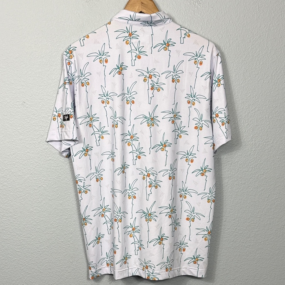 Waggle Men's Coconut Grove Palm Golf Polo Shirt - Picture 4 of 4